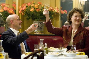 Meryl Street discovering the joy of food in the film Julie and Julia