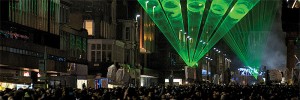 Lasers see in the Bells at Edinburgh's Hogmanay street party