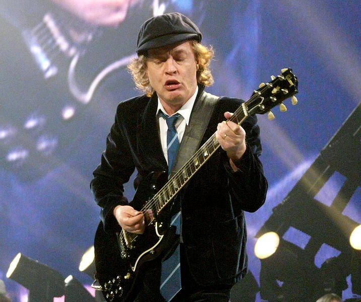 Angus Young of AC/DC: much admired for his unorthodox approach to dress sense