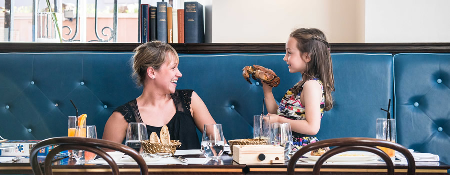 Families are welcome at the brasserie