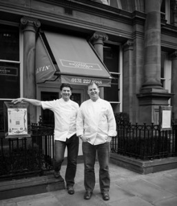 The Galvin brothers outside their Edinburgh brasserie