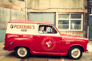 Matt (L) and Marcus (R) prepare to get Pickering's Gin on the road.