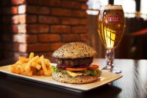 A burger and beer at La Bonne Auberge should make football fans smile. Even if they have picked complete duffers in their office sweepstake.