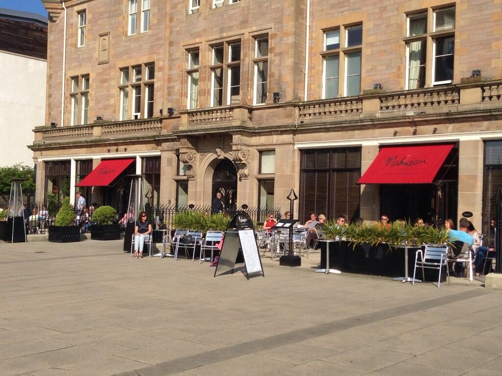 Edinburgh's Malmaison enjoys the sun.