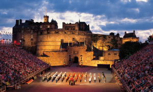 Edinburgh Military Tattoo takes place against the backdrop of Edinburgh Castle.
