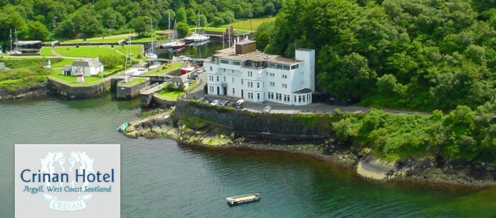 Crinan Hotel has a beautiful location on the Argyll coast.