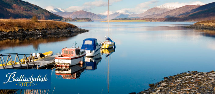 Ballachulish Hotel sits on the banks of Loch Linnhe and Loch Fyne.