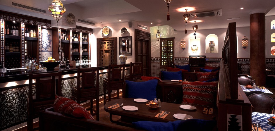 Moorish interiors and Andalucian tapas keep it cosy at branches of Cafe Andaluz.