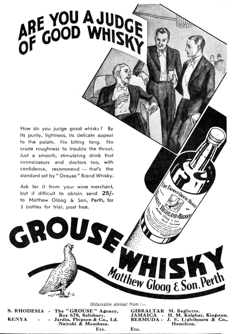 Famous Grouse advert from the 1920s.