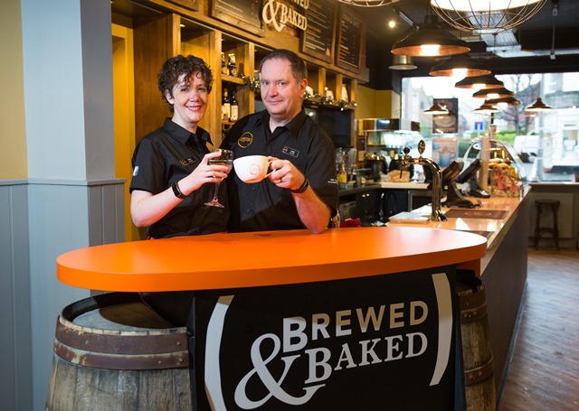 Andy and Cheri Lund in Brewed and Baked, Musselburgh.