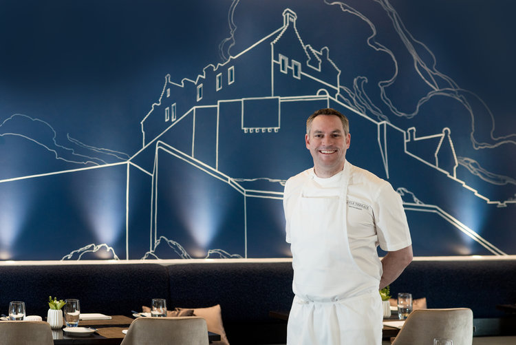 Chef Dominic Jack in the newly refurbished Castle Terrace Restaurant.