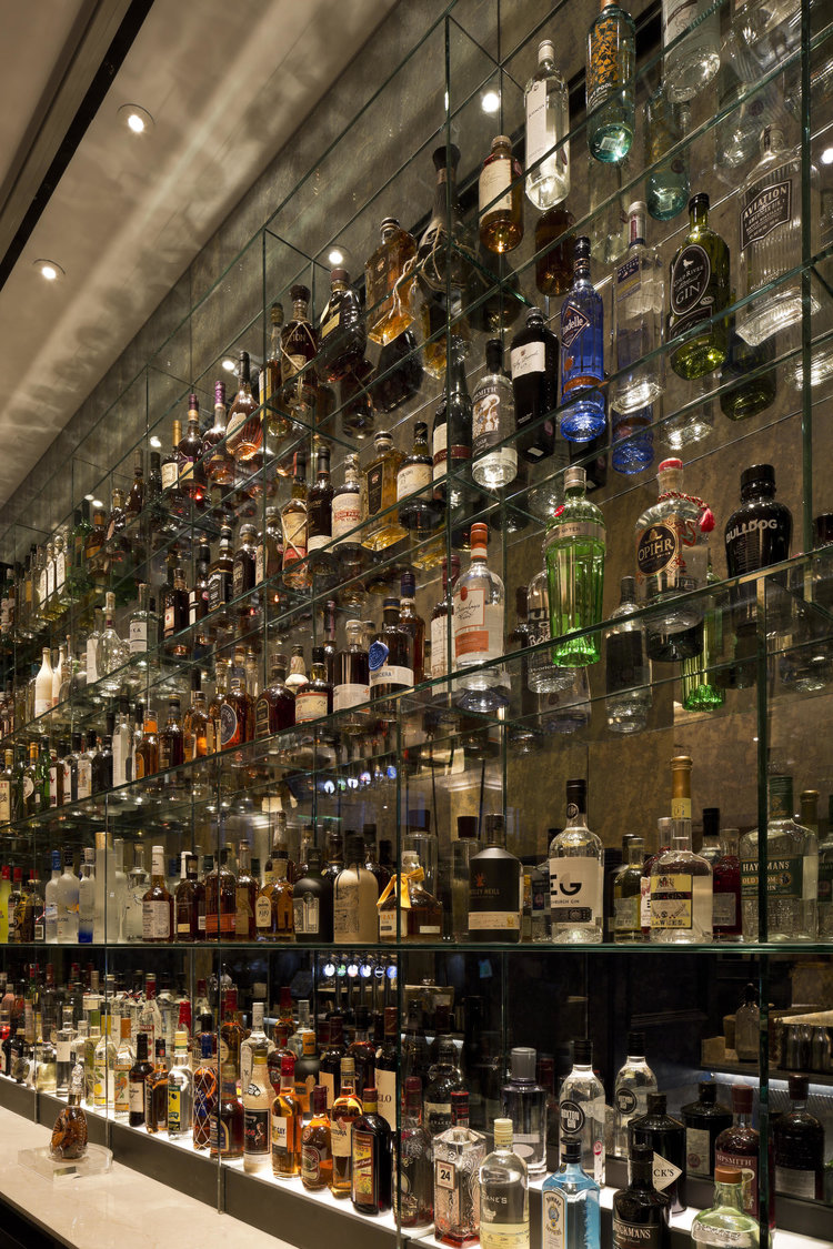 The gantry at Spiritualist has over 300 different tipples.