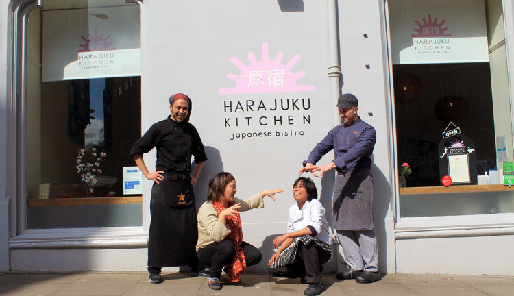 Crouching tiger, hidden dragon: the Harajuku Kitchen team outside the restaurant.