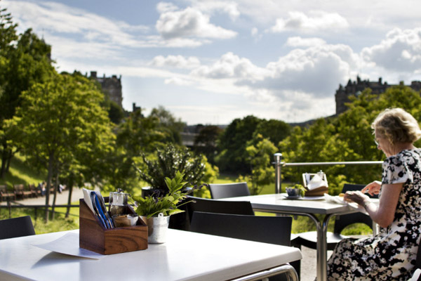 The Scottish Cafe and Restaurant has great views over Princes Street Gardens.
