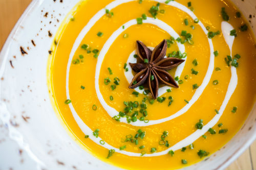 Roast carrot and star anise velouté will start the first Tron Tasting dinner. Pic: John Johnston.