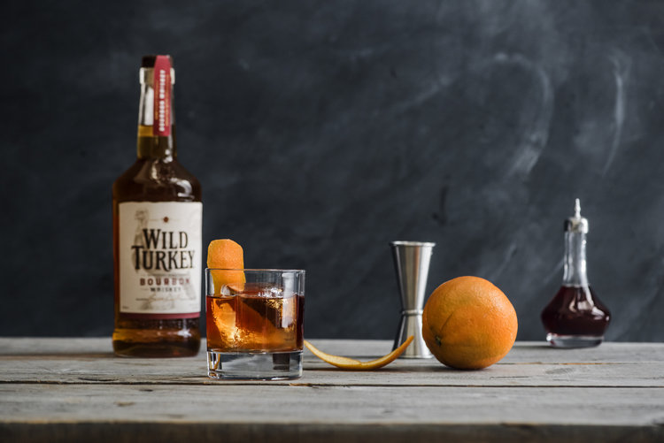 Old Fashioned made with Wild Turkey Bourbon: a classic cocktail.