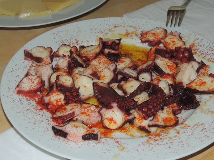 Cantabrian dishes such as octopus with paprika are popular at Elena's.