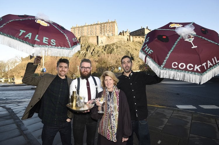 Pictured left to right - Stuart McCluskey (Owner The Bon Vivant, The Devil's Advocate), Will Cox (Bar Manager The Bon Vivant), Ann Tuennerman (Founder of Tales of the Cocktail), Mike Aikman (Owner of Bramble, Lucky Liquor Co, The Last Word). Pic Greg Macvean.