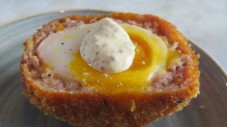The Chop House Scotch egg is chunky enough to be used in mini-rugby games. Lovely, gooey yolk and crisp casing.