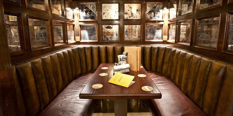 Edinburgh Festival Restaurants: a booth at Biddy's sets the stage for a hearty meal.