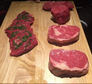 Diners are offered a selection of steaks at Gaucho.